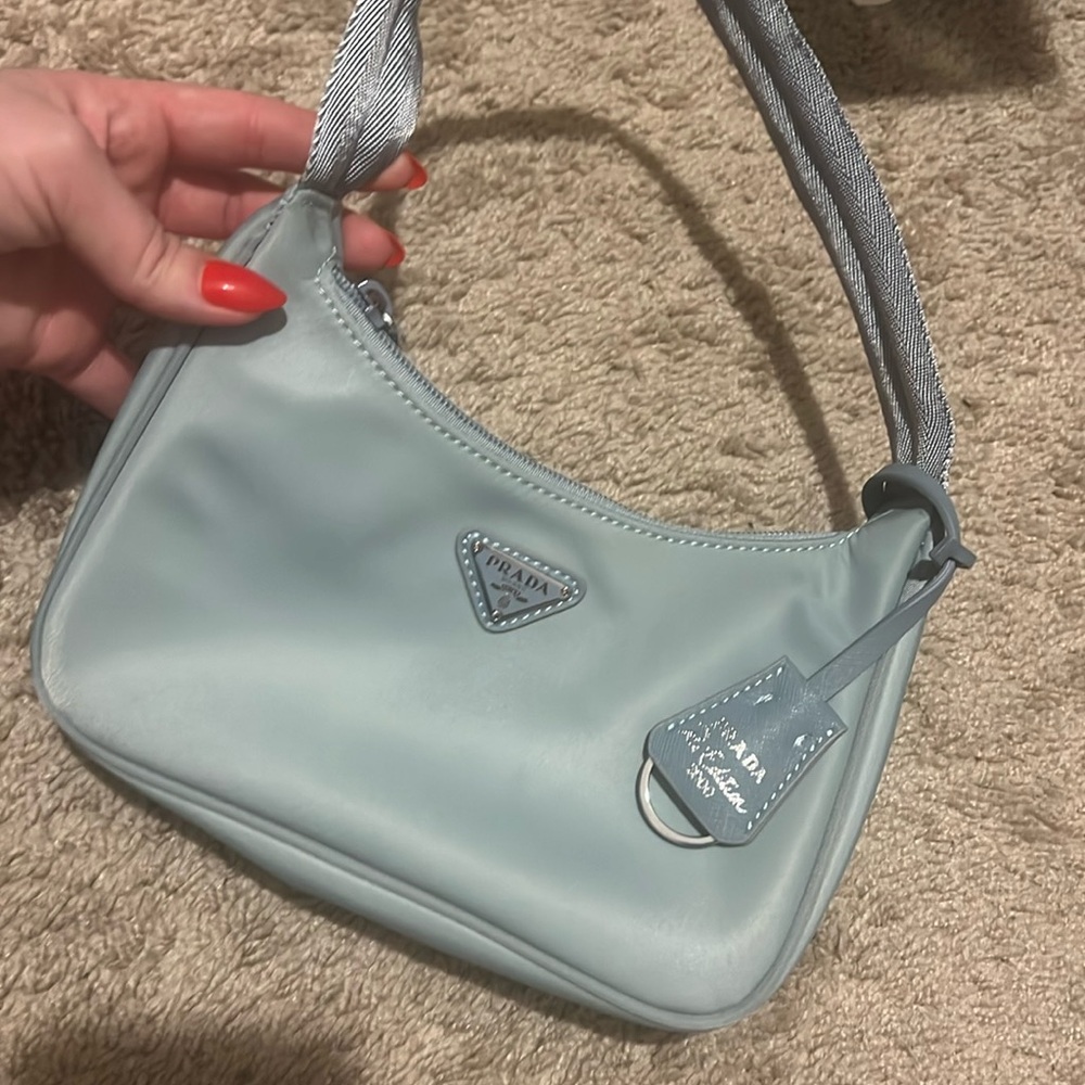 Thrifted blue bag